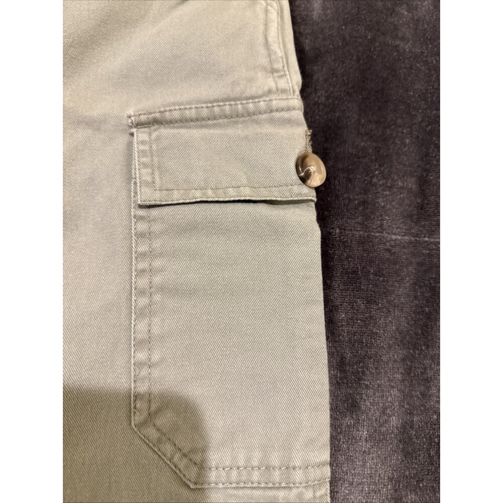 Women's Cherokee Cargo Cropped Light Green Khaki Cotton Pants Size 10 - Picture 3 of 10